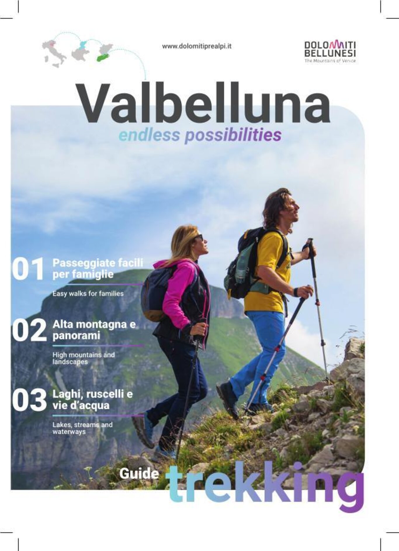 Copertina guida trekking Valbelluna