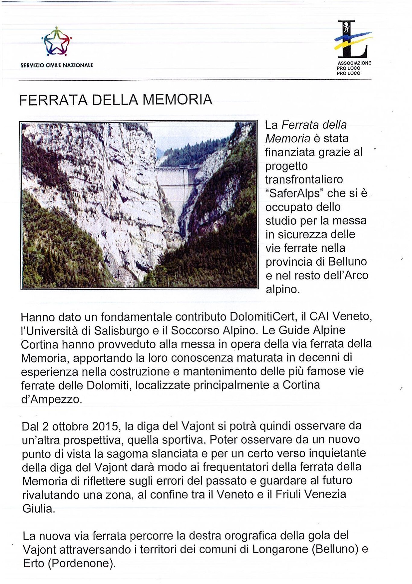 Via ferrata della Memoria