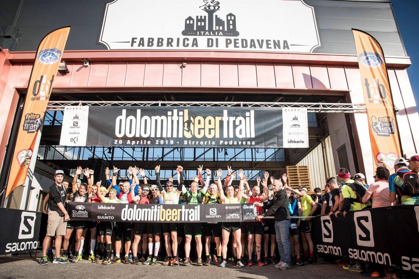 Partenza del trail dalla fabbrica Pedavena