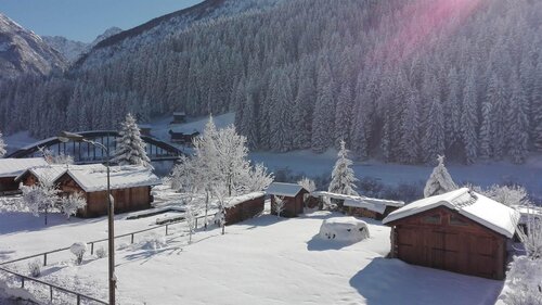 giardino innevato