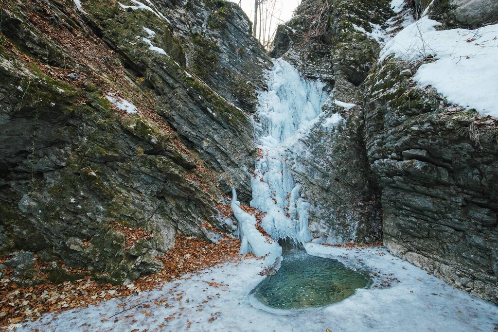 Cascata del Bognon in inverno