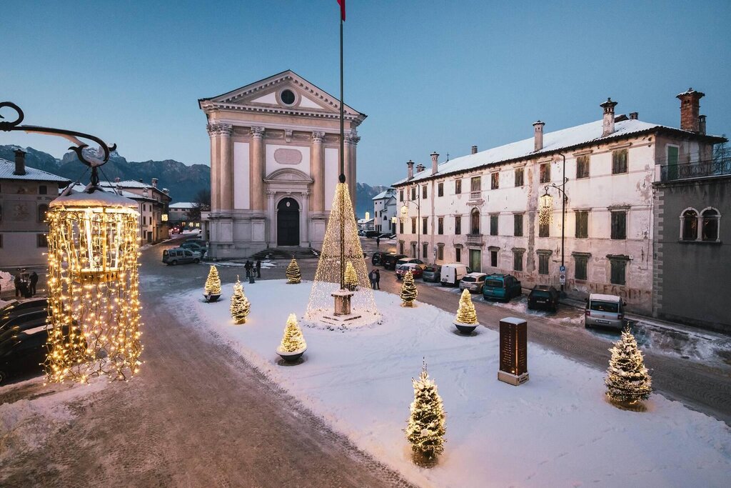 Piazza di Mel in inverno